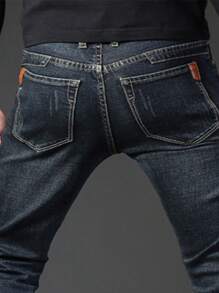 Jeans casual slim fit da uomo - nero - Visualizzare 5