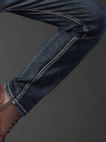 Jeans casual slim fit da uomo - nero - Visualizzare 4