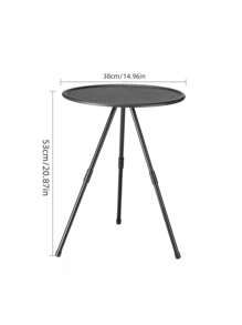 1入組便攜式摺疊露營桌，小圓桌面配3腳支架，適用於野餐、戶外娛樂