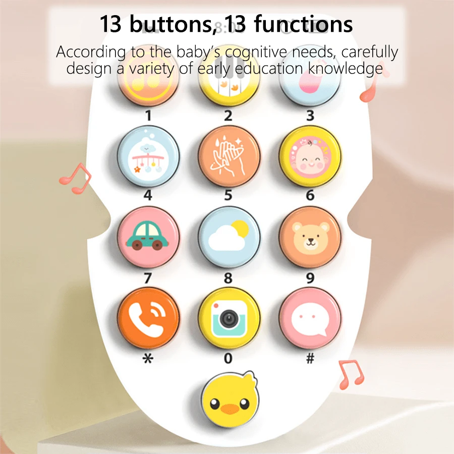 1 pieza Juguete de teléfono móvil de pollo de dibujos animados para juego de simulación, juego interactivo para niños pequeños, regalo de cumpleaños para niños - Azul - Ver 5