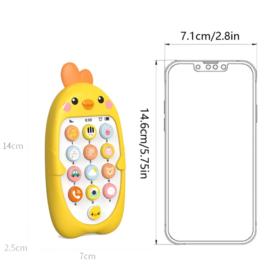 1 pieza Juguete de teléfono móvil de pollo de dibujos animados para juego de simulación, juego interactivo para niños pequeños, regalo de cumpleaños para niños - Azul - Ver 8