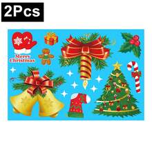 2 Sheets Christmas Static Cling Window Stickers, Multicolor Double-Sided Glass Decals, Christmas Holiday Decorations - Multicolor - View 4