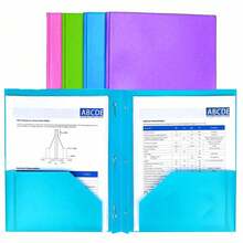 1/2/3/4PCS Plastic Pocket Folders, Project Folders With 3 Hole Punch, Binder School Folders With 2 Pockets, Poly Pocket Folders For Office, Fit Letter Size Paper - A4 - View 1