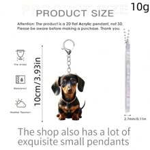 3pcs/1pc Acrylic Sausage Dog Keychains, 2D Cartoon Puppy Bag Clips, Gifts For Dog Lovers Car Accessories Bag Charm Backpack For School Cute Goth Y2k