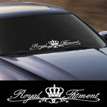 Universelle PVC Aufkleber Grafik Krone Kunst Styling Vinyl Folie Dekor Aufkleber Auto Außen Tuning Zubehör Universal für Audi BMW MINI Renault Dacia Toyota für die Windschutzscheibe vorne