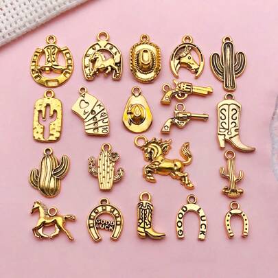 10/20 sztuk Western Cowboy Charms Style 3D Miniaturowy kapelusz kowbojki kowbojki Urok konia Dwustronne buty Urok butów Urok do tworzenia biżuterii Urok DIY Brelok do kluczy Materiały rzemieślnicze