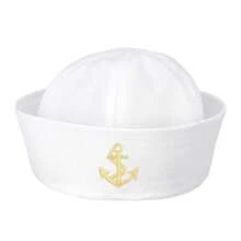 Gorra de marinero blanca de capitán para hombres y mujeres, accesorio de disfraz de adulto. Gorra de marinero para hombres y mujeres, conjunto de marinero azul con gorra de marinero blanca, gorra de capitán