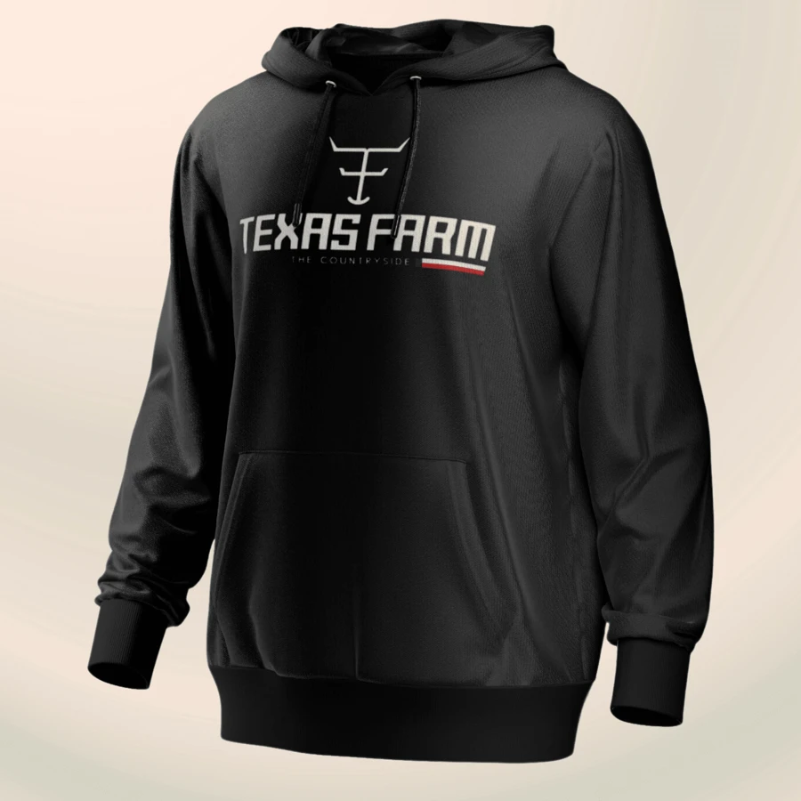 Coat Cold Blouse Kangaroo Sweatshirt Texasfarm Moda Country Texas Agro Vaquejada Rodeo Pawn - 黑色 - 查看 1