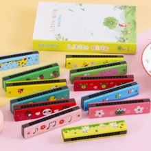 16-Hole Double Row Harmonica, Metal Painted, Steel Construction, Musical Instrument Toy Gift For Christmas, New Year, Students