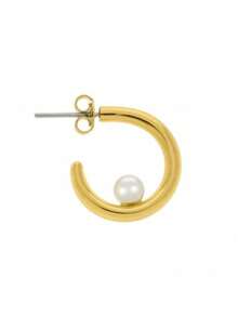 Women's Italian Varnish Semi-Jewelry Earring - 金色 - 查看 2