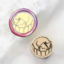 CYFUN DESIGN 1pc Laser Engraved Mini Sealing Wax Stamp With Copper Head, Without Handle - Gold - View 20