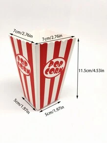 12/48pcs Red Striped Popcorn Favor Boxes Food Packaging Boxes For Baking, Party, Wedding