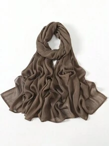 1 件女士头巾纯色宽边轻质透气头巾围巾，适合所有季节头巾，适合阿巴亚面纱服装 - 純色 - 查看 17