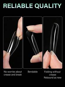 Baoke 春季全覆盖指甲片方形凝胶指甲 120 片夏季指甲无 C 曲线 XXL 超长直弧形假锥形适用于亚克力沙龙家居 DIY 带盒装按压指甲美甲用品