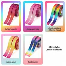 1set=4.5m Zipper + 10pcs Zipper Pulls + 20pcs Zipper Stops + 10pcs Bottom Stops, 5# Colorful Gradient Nylon Zipper, Unique Gradient Design, Multi-Styles Available For Garment, Bags, DIY Crafts