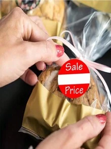 Rollo de 500 etiquetas de precio rojas, pegatinas redondas adhesivas de papel para pasteles, tiendas minoristas, útiles escolares, vuelta al colegio