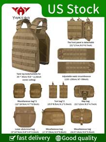 YAKEDA 热门户外快拆战术背心，户外装备 - 彩色 - 查看 4