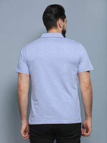 Men's Polo Shirt Summer 2024 With Button And Elastic 5 Colors - Xanh đậm - Xem 3