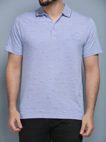 Men's Polo Shirt Summer 2024 With Button And Elastic 5 Colors - Xanh đậm - Xem 2