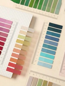 1 张卡 200 片装粘性标签书本标签 - 莫兰迪粘性标签、透明便条标签、粘性标签、学校用品、索引标签 - 彩色 - 查看 7