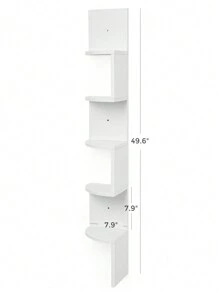 VASAGLE Corner Shelf, Bookcase, 5-Tier Floating Wall Shelf With Zigzag Design, Bookcase, White MLBC72WT - White - View 8