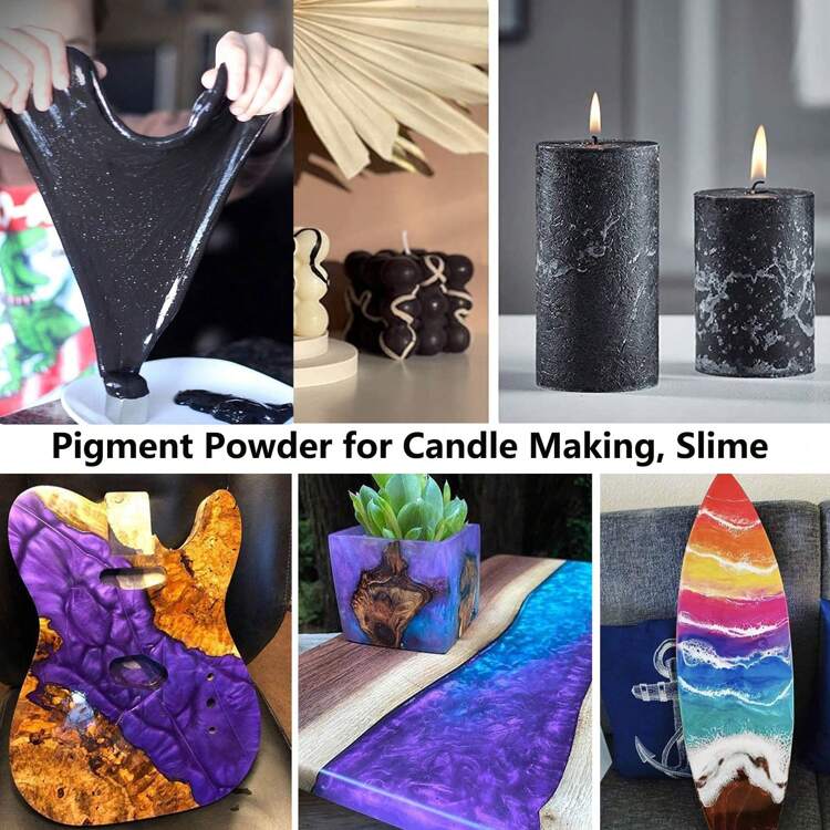 Glzyglyfx 云母粉、艺术颜料闪光环氧树脂着色剂多用途 DIY 工艺添加剂绘画、精细和卓越的金属光泽、艺术品绘画颜料、滴染、粘液、硅胶模具、珠宝锻造、木工混合和调色、流体绘画调色颜料、鲜艳且易于混合。（18 种颜色可供选择，0.35 盎司/10 克瓶） - 彩色 - 查看 11