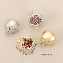 3 件 DIY 石榴石铜镶嵌红色锆石镀 18K 金银首饰吊坠饰品