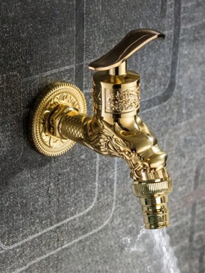 1入G1/2古董水龍頭，壁掛式復古龍頭式單把手水龍頭，適用於水槽、洗衣機、花園水龍頭