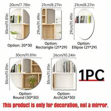 1pc Mirror Wall Stickers, Oval Shaped Mirror Wall Sticker, 2mm Thick Acrylic Material Decorative Mirror, Easy Install Wall Mirror Stickers ,Suitable For Bedroom, Living Room, Bathroom, Kitchen,Stickers,Wall Decal, Vinyl Decal For Home Decorations,Spring Decoration Items Refresh Your Home,Rama Decoration Stickers Wall Decor Room Decor Mirror For Room Bathroom Decor Living Room Decor - Mirror Stickers - View 2