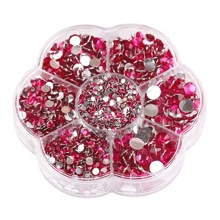 5000pcs/Box, 2mm 3mm 4mm 5mm 6mm, 5 Sizes, Silver Base Crystal Beads Stones,Flower Shape Box Packed, Round Flatback Rhinestones Multi Colors Crystal Gems Non HotFix DMC Jewelry Beads Glass Stones Diamond 3D Pattern Design Accessories Glitter Manicure Decal Decorations For Clothes,Bag,Shoes,Cups,Phone Covers,Handicrafts,Diy Trim.