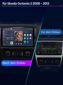 Junsun Android 12 Car Radio Stereo For Skoda Octavia 2008 2009 2010 2011 2012 2013 Built-In CP Android Auto 10 Inch Touch Screen 2GB RAM 64GB ROM With GPS Navigation DSP