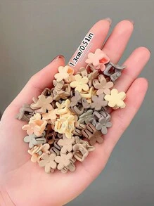 80 件桶装可爱迷你爪夹，简单百搭的发饰，适合休闲、约会、派对、随意造型发夹发夹发夹发爪夹，学校用品，学院秋冬发夹，适合度假装扮女士
