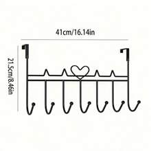1入懸掛衣帽架，輕鬆安裝在門後 - 無需鑽孔，適用於臥室和浴室儲物 - 彩色 - 查看 2