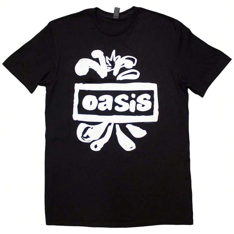 Oasis | Official Band T-Shirt | Logo Splat - 48-Hour Fast Shipping!  - Black - View 1