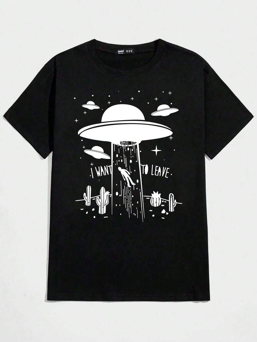 Unisex  T-Shirt 100% Cotton Streetwear Launch Shipping In Various Colors!! - 黑色 - 查看 1