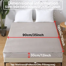 1pc Waterproof Knitted Terry Cloth Mattress Protector(No Pillowcase)-Skin-Friendly, Comfortable, Soft And Breathable Mattress Cover, Noise-Free, Suitable For Apartments, Bedrooms, School Dormitories, And Guest Rooms - Grey - View 16