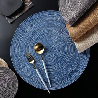 1 Stück handgemachter runder geflochtener Platzdeckchen, geflochtener Untersetzer, waschbare Tischsets und Untersetzer für Zuhause, Küche, Esszimmer, Hochzeit