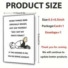 1pc Funny Birthday Cards, Greeting Cards For Humorous Loyal Friends, Birthday Cards For Friends, Humorous And Funny Greeting Cards For Her And Him - Multicolor - View 2