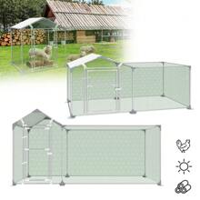 VA-Cerulean Free-Range Enclosure Chicken Coop 2x1x1.5m / 3x1x1.5m Chicken House Galvanized Steel Frame Poultry House Outdoor Enclosure For Chickens Small Animals With Lock - 綠色 - 查看 1