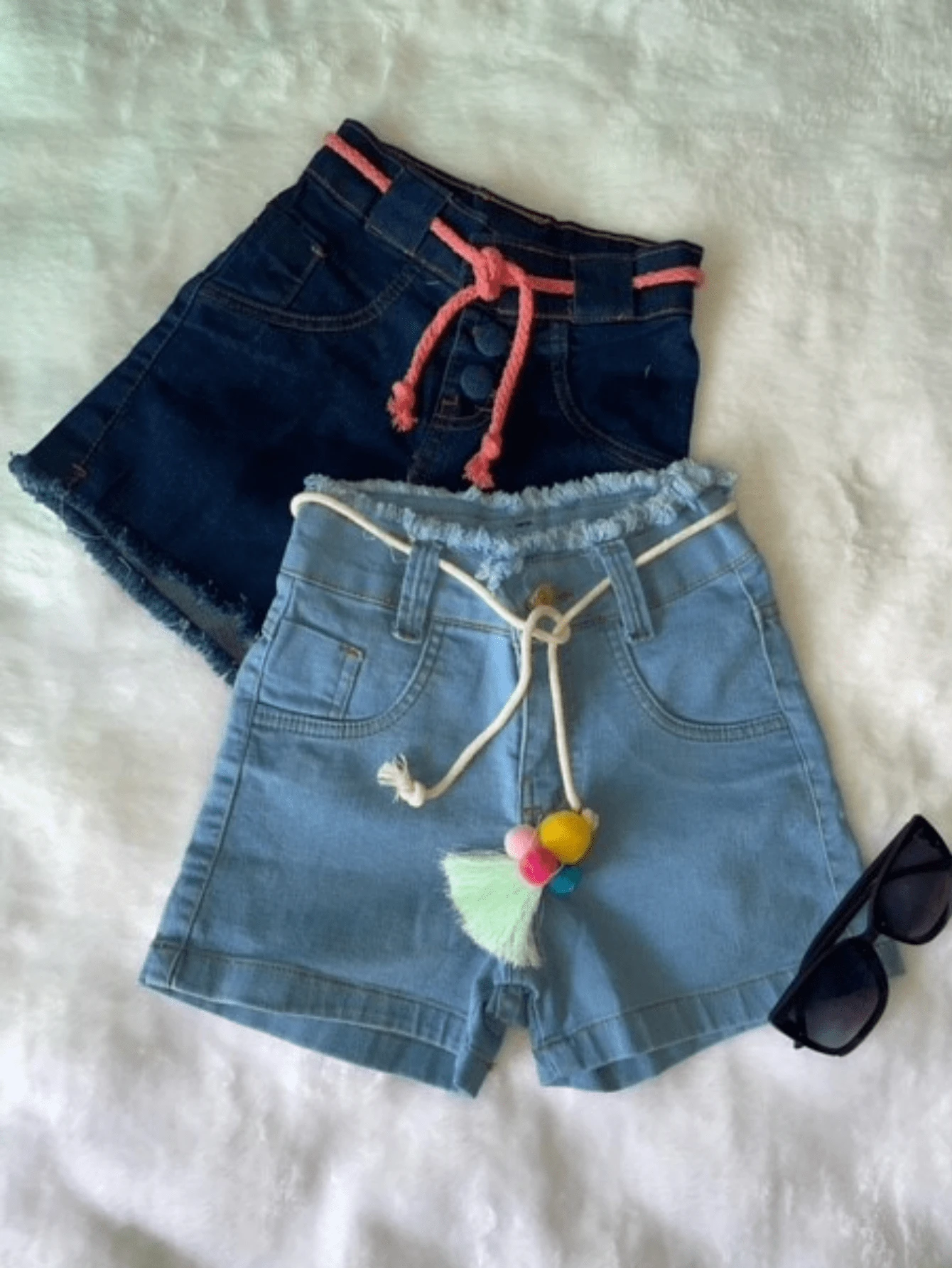 Kit 2 Youth Children's Denim Shorts With Lycra For Girls 10 To 16 - Nhiều màu - Xem 1