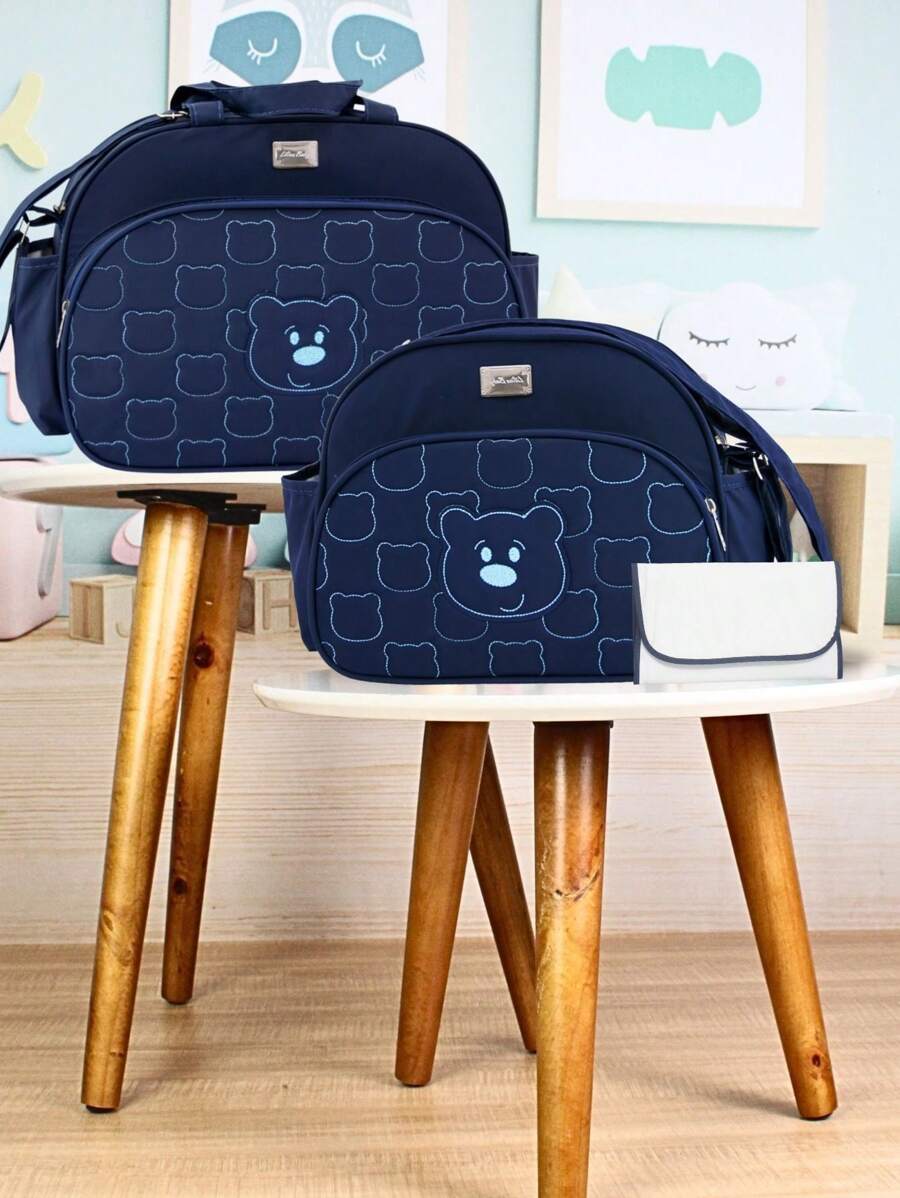 Maternity Bag Kit With Changing Pad Baby Boy Girl Unisex 3 Pieces - 藏蓝色 - 查看 1