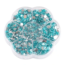 5000pcs/Box, 2mm 3mm 4mm 5mm 6mm, 5 Sizes, Silver Base Crystal Beads Stones,Flower Shape Box Packed, Round Flatback Rhinestones Multi Colors Crystal Gems Non HotFix DMC Jewelry Beads Glass Stones Diamond 3D Pattern Design Accessories Glitter Manicure Decal Decorations For Clothes,Bag,Shoes,Cups,Phone Covers,Handicrafts,Diy Trim.