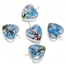 5PCS/Lot Love Tree Of Life Glass Pendant DIY Necklaces Earrings Pendants Pendants Make Jewelry Accessories Valentines - Love Tree Of Life Pendant - View 12