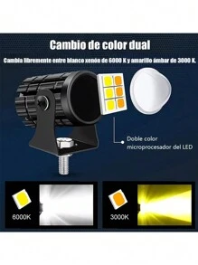 Par Faros Luces Led Para Motos Auto Doble Color Impermeable