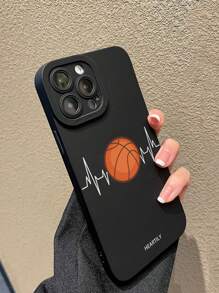 1pc TPU Camera Protection Shockproof Case With Basketball Print, Compatible With Apple & Samsung Series