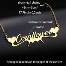 1 件金银爱浪漫个性化英文字体名字项链可调节颈链珠宝情人节礼物送给朋友、家人、妻子作为礼物，送给女朋友、妈妈、家人、朋友的理想礼物，适合周年纪念、生日、日常佩戴、舞会、母亲节、情人节、毕业典礼、婚礼 - 彩色 - 查看 8