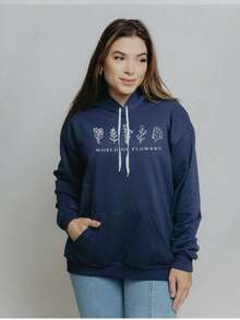 Cold Blouse Cotton Sweatshirt Women's Basic Kangaroo Print Various Colors 5291 - 藏蓝色 - 查看 2