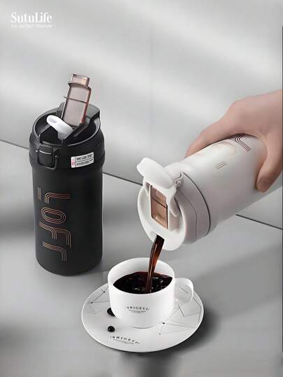 1个600毫升不锈钢旅行杯，适用于冷热饮品和奶油。非常适合作为饮具、厨房用品、返校用品和2025年夏季冬季旅行配件的礼物。