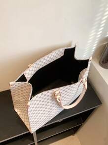 秋冬时尚印花四季旅行购物手提包，超大复古手提包，复古单肩包，女士通勤时尚手提包/钱包