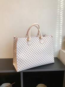 秋冬时尚印花四季旅行购物手提包，超大复古手提包，复古单肩包，女士通勤时尚手提包/钱包